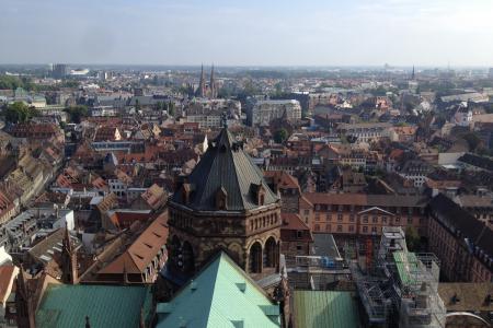 pohled z výšky ze střechy katedrály