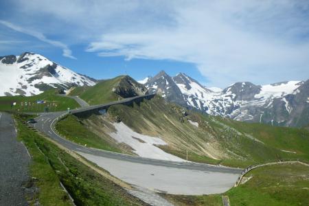 vysokohorská silnice, uprostřed Glossglockner