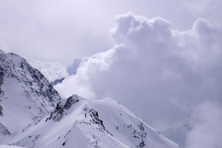 Panorama v Les Arcs z ledovce