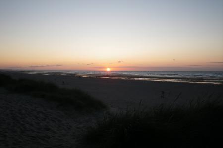 západ slunce na naší pláži